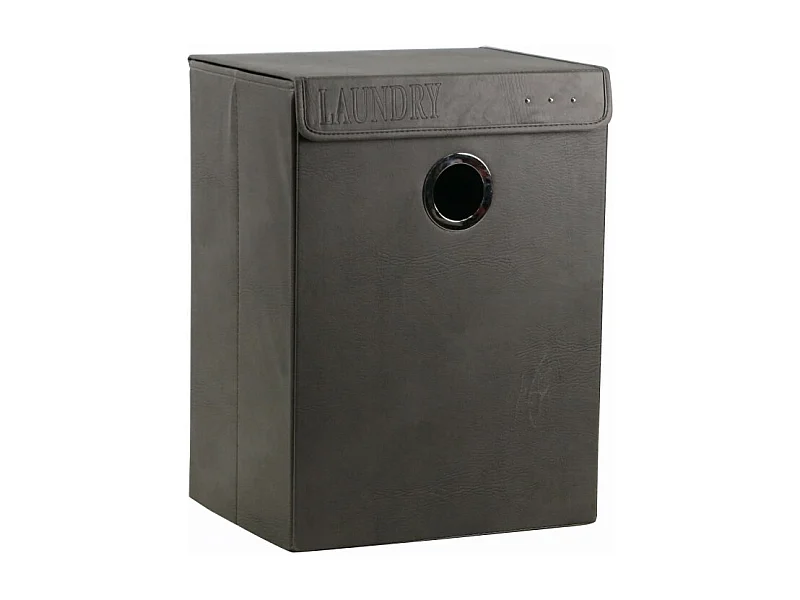 Panier à linge pliant avec couvercle gris H. 54 cm - BASKET