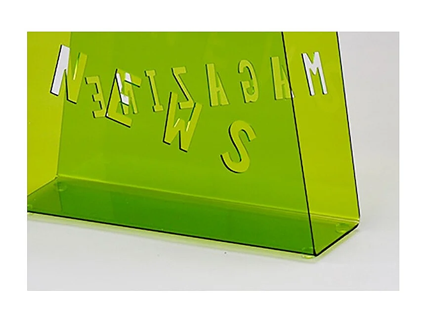 Porte-revues en plexiglass vert design sac avec anses - FUNNY VERT