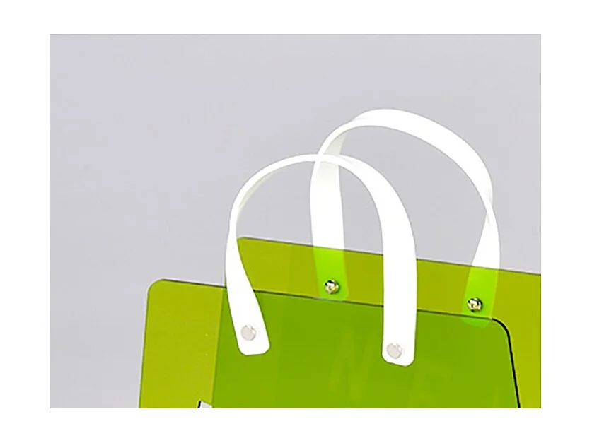 Porte-revues en plexiglass vert design sac avec anses - FUNNY VERT