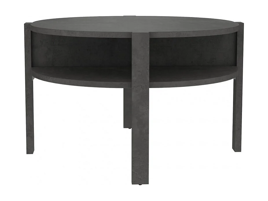 Table d'appoint ronde D. 74 cm décor béton gris anthracite - ROZALY