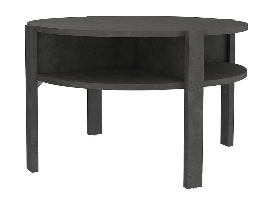 Table d'appoint ronde D. 74 cm décor béton gris anthracite - ROZALY