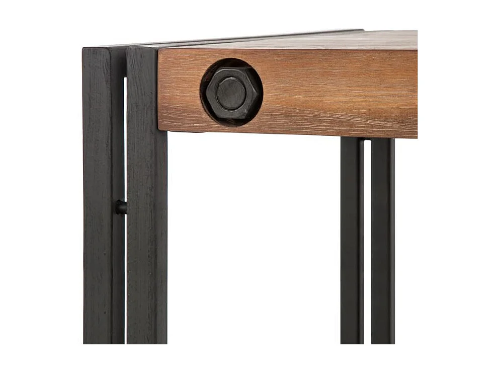 Table d'appoint carrée 50 cm en bois d'acacia et métal - WORKSHOP