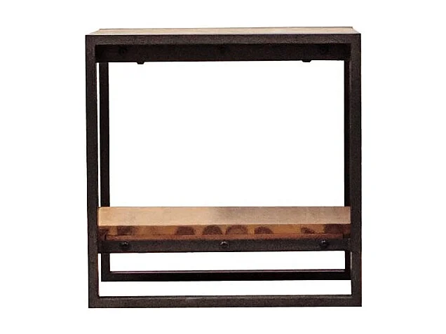 Table d'appoint carrée 50 cm en bois d'acacia et métal - WORKSHOP