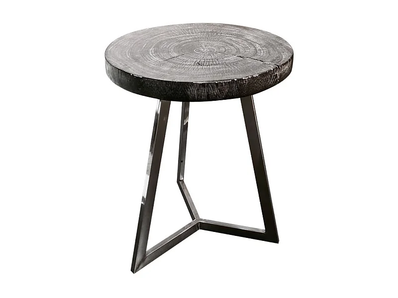 Bout de canapé/Table d'appoint en bois de teck peint en noir – REGLYS