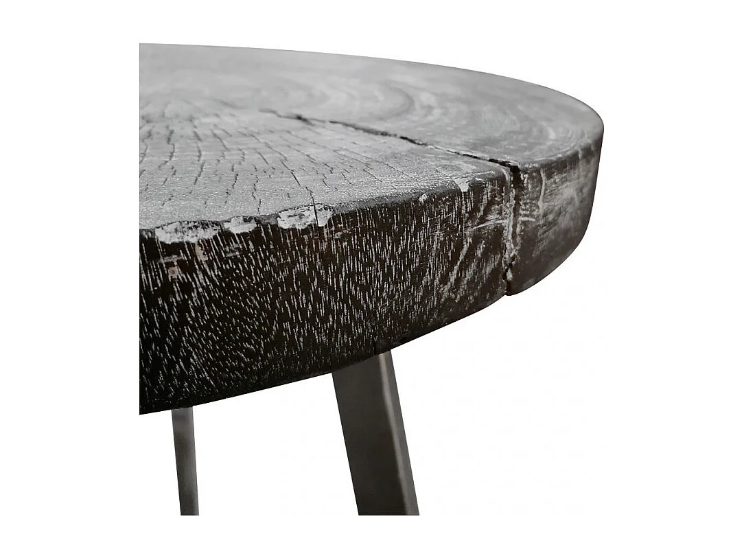 Bout de canapé/Table d'appoint en bois de teck peint en noir – REGLYS