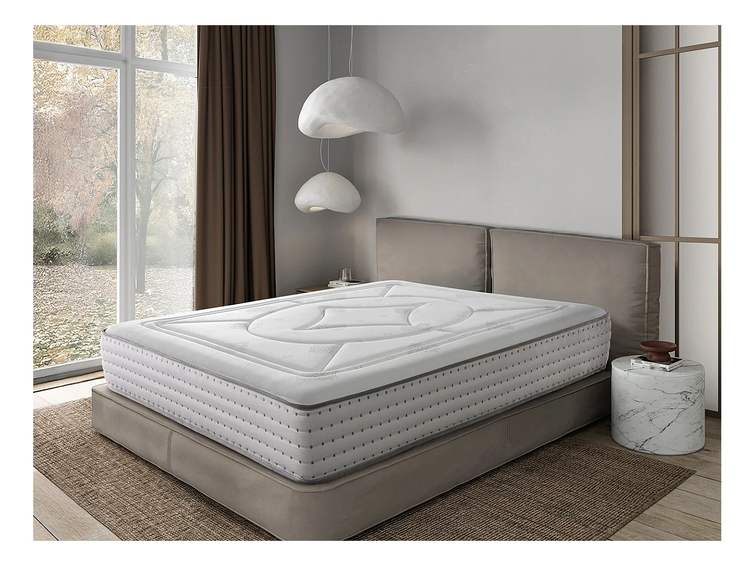 Matelas Ressorts Ensaches 90X200 VEGA, Epaisseur 30 CM, Ressorts indépendants et silencieux avec mousse mousse