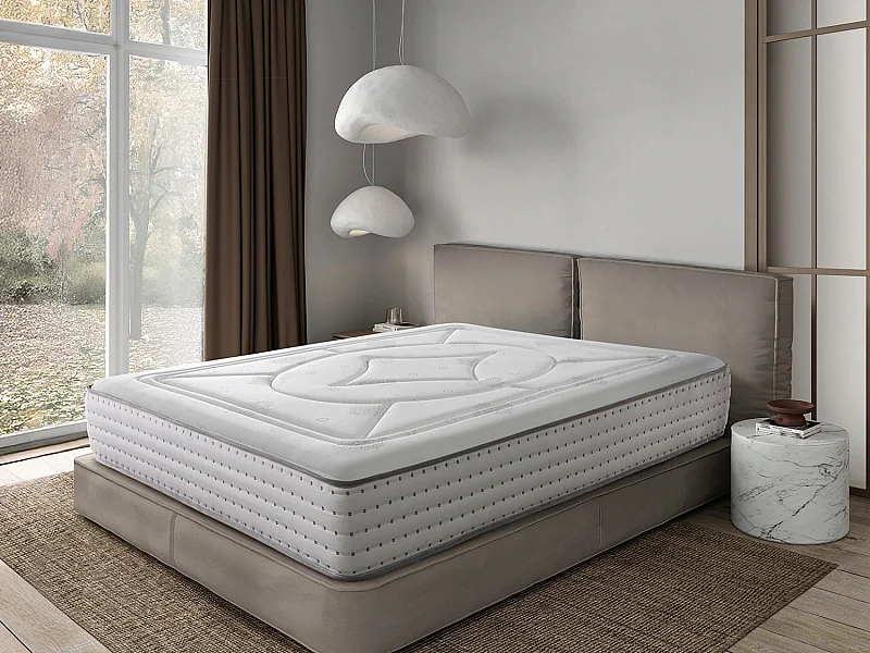 Matelas Ressorts Ensaches 90X200 VEGA, Epaisseur 30 CM, Ressorts indépendants et silencieux avec mousse mousse