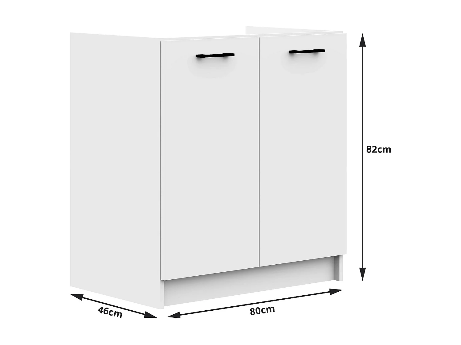 Onderkast voor Spoelbak OLIWIA S80 / Keukenkast modulaire / AKORD Furniture Factory / Wit / 80 x 82 x 46 cm