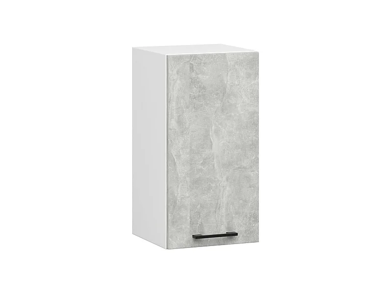 Armario colgante de cocina AKORD W40 OLIWIA Blanco 40 cm 1 puerta frente en color Gris Hormigón 2 estantes 40x30x58 cm