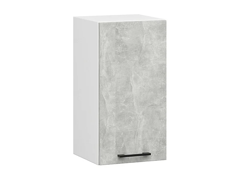 Armario colgante de cocina AKORD W40 OLIWIA Blanco 40 cm 1 puerta frente en color Gris Hormigón 2 estantes 40x30x58 cm