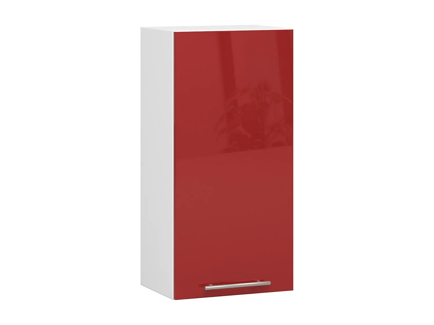 Oliwia Hangende Keukenkast 40cm Rood Hoogglans - Witte Body - Zelfmontage - Moderne Opbergkast