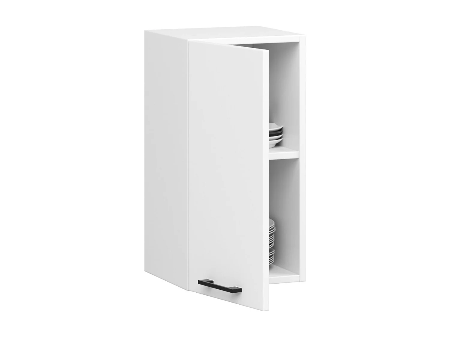 Armoires de cuisine haute AKORD W30 OLIWIA Blanc 30 cm 1 porte façade Blanche 2 étagères 30x30x58 cm