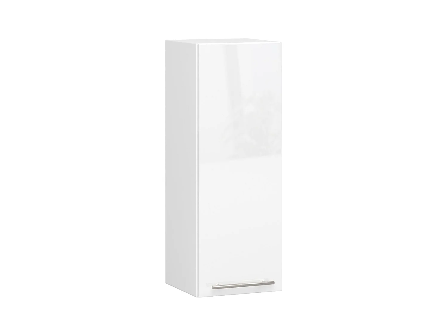 Meuble de cuisine haut AKORD W30 OLIWIA modulable Blanc 30 cm 1 porte façade Blanche Brillante 2 étagères 30x30x72 cm
