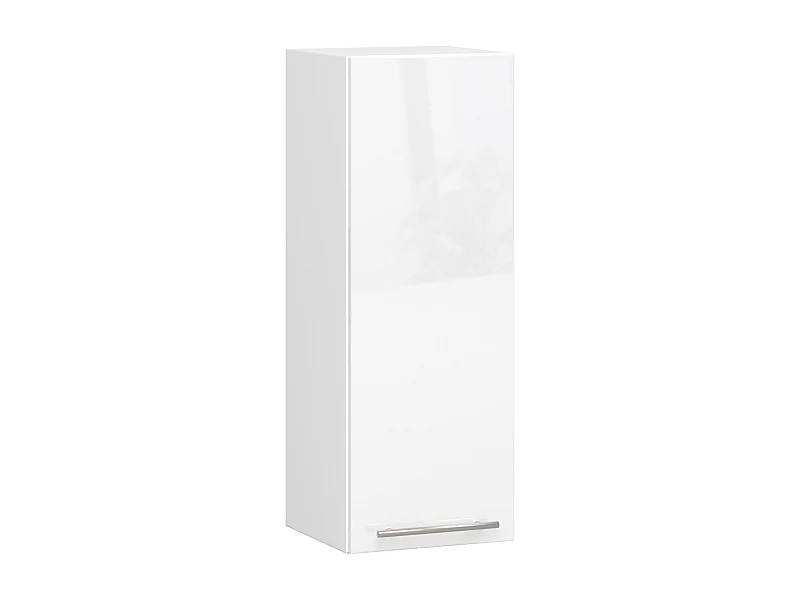 Meuble de cuisine haut AKORD W30 OLIWIA modulable Blanc 30 cm 1 porte façade Blanche Brillante 2 étagères 30x30x72 cm