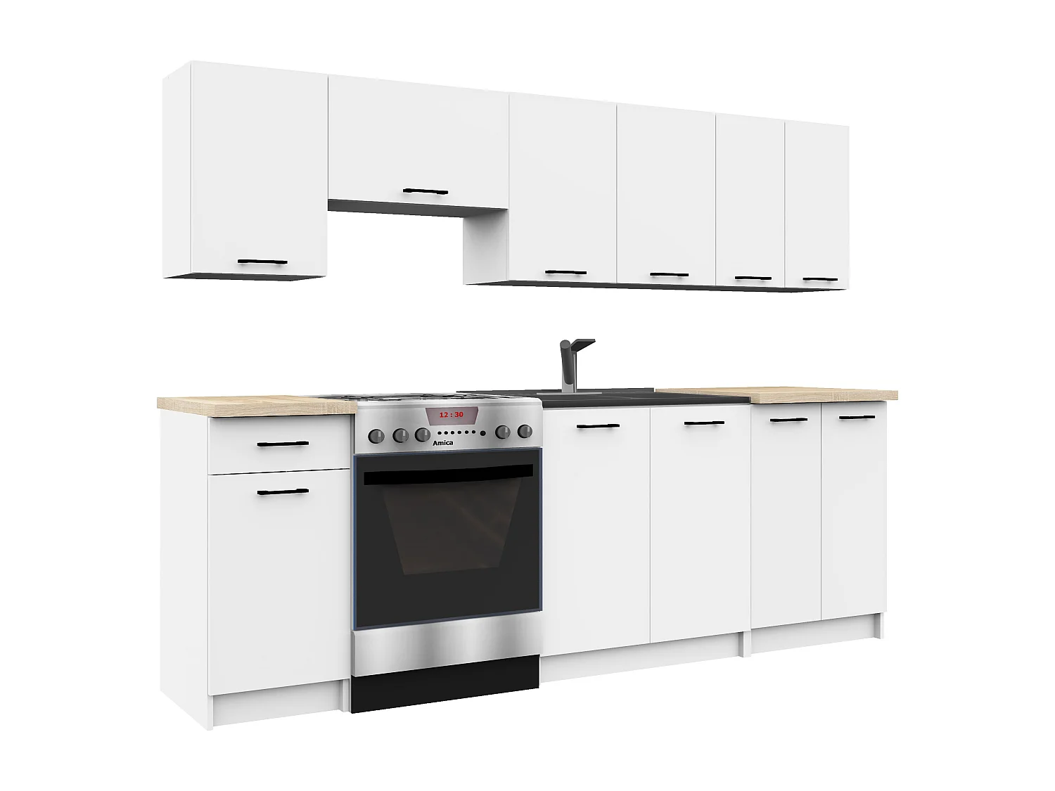 Mobile da cucina per incasso del forno AKORD S60 sistema OLIWIA Bianco 60 cm 1 anta 60x55x82 cm