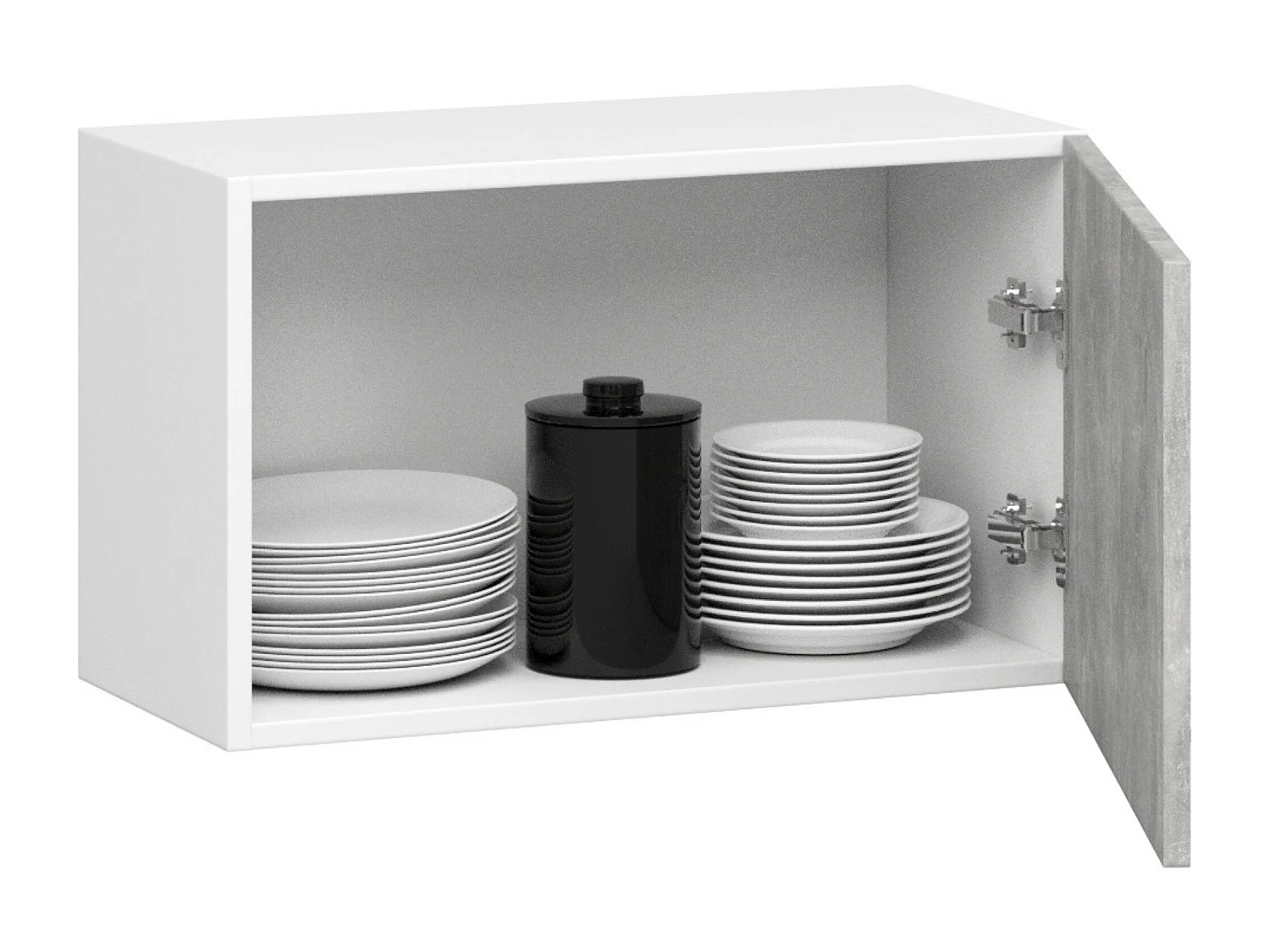 Armoires de cuisine haute AKORD W60 hotte OLIWIA Blanc 60 cm 1 porte couleur Béton 1 étagère 60x30x29 cm