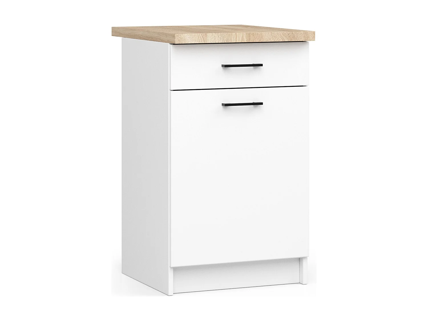 Keukenkast modulaire OLIWIA S50 met Verkblad / Onderkast met 1 Deur en 1 Lade / AKORD Furniture Factory / Wit / 50 x 85 x 46 cm