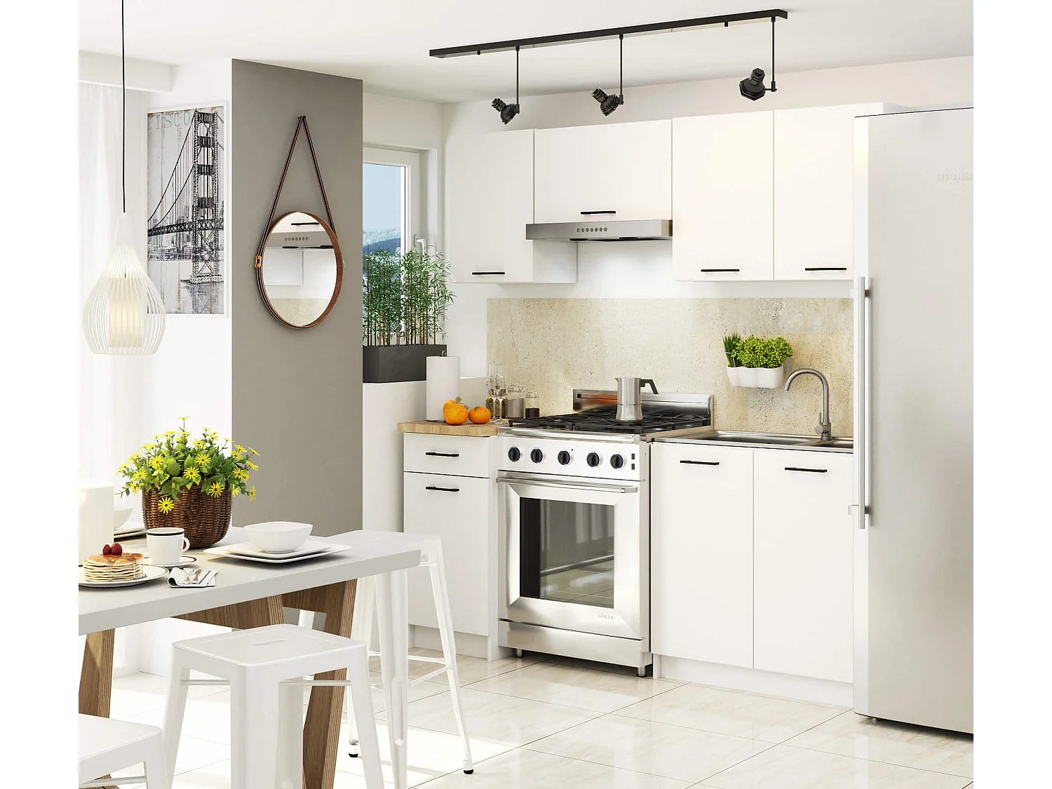 Keukenkast modulaire OLIWIA S50 met Verkblad / Onderkast met 1 Deur en 1 Lade / AKORD Furniture Factory / Wit / 50 x 85 x 46 cm