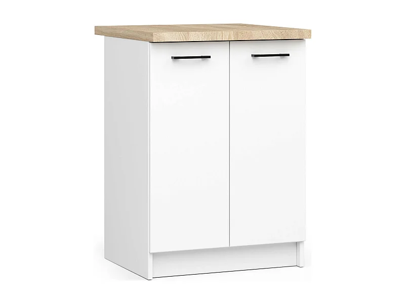 Keukenkast modulaire OLIWIA S60 met Verkblad / Onderkast met 2 Deuren / AKORD Furniture Factory / Wit / 60 x 85 x 46 cm