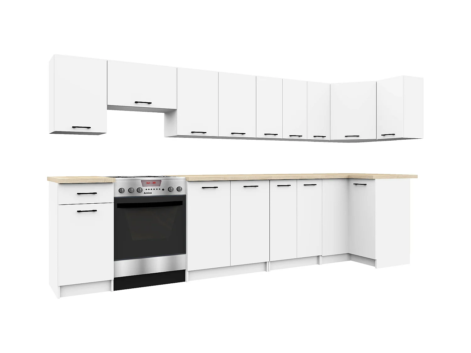 Hängeschrank Küchenschrank AKORD OLIWIA modular W40 Weiß 40 cm Tür 2 Ebenen B40 x H58 x T30 cm