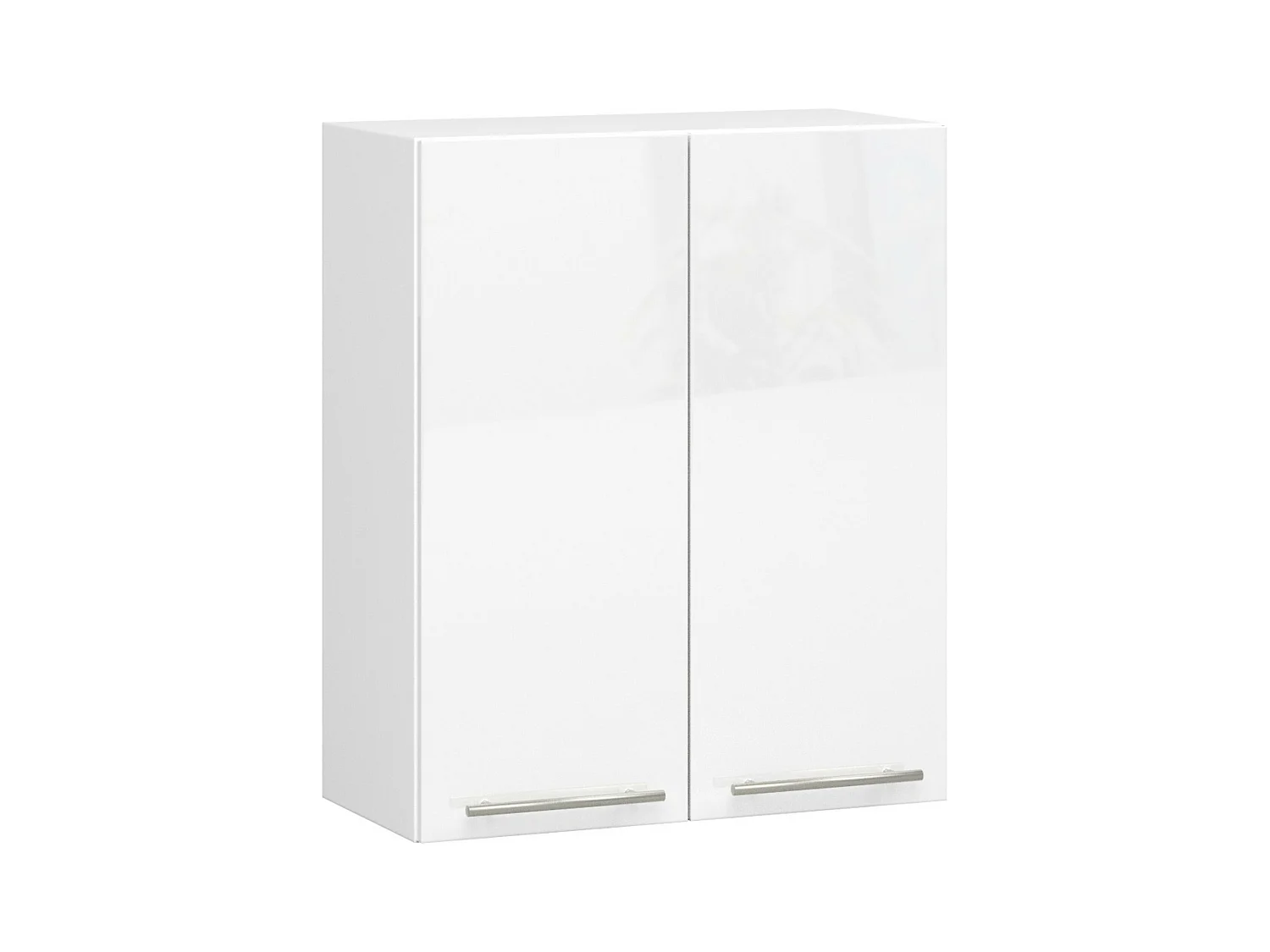 Meuble de cuisine haut AKORD W60 OLIWIA modulable Blanc 60 cm 2 portes façade Blanche Brillante 2 étagères 60x30x72 cm