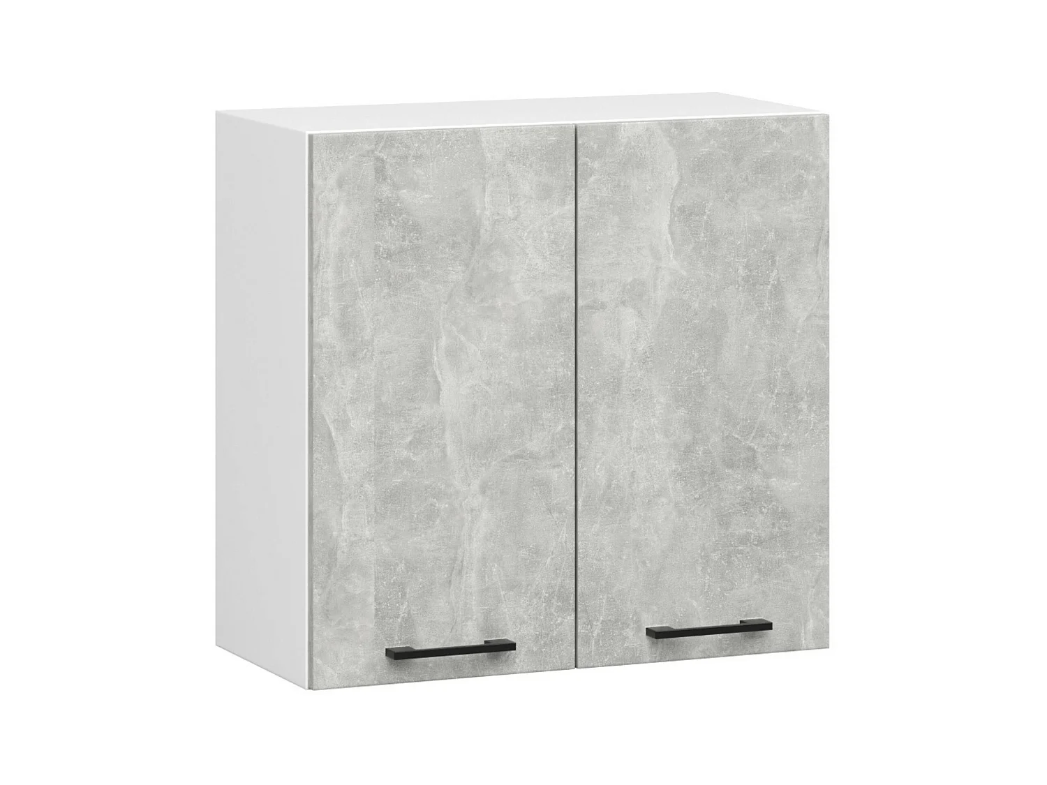 Armoires de cuisine haute AKORD W60 OLIWIA Blanc 60 cm 2 portes façade Béton 2 étagères 60x30x58 cm