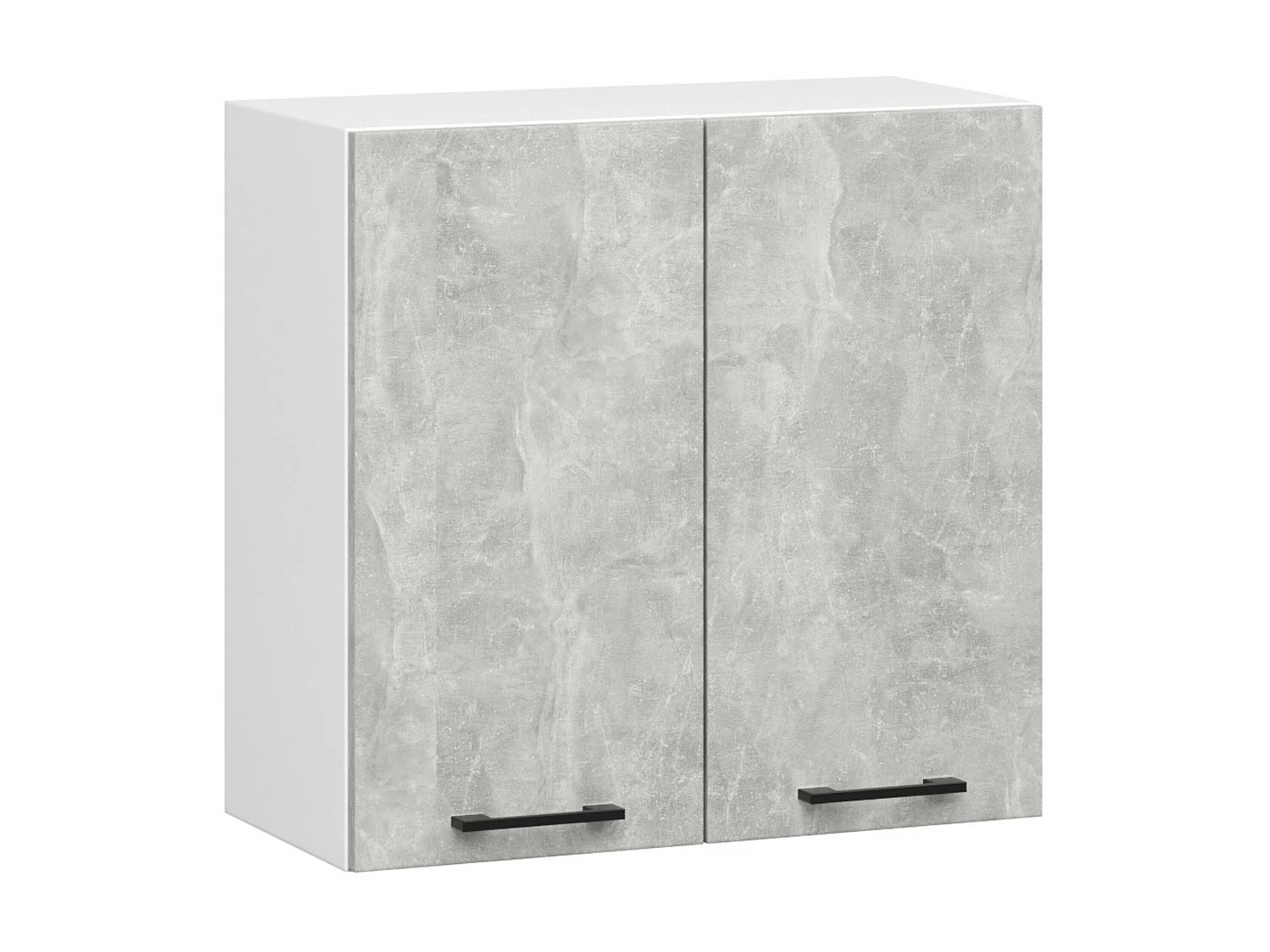 Armoires de cuisine haute AKORD W60 OLIWIA Blanc 60 cm 2 portes façade Béton 2 étagères 60x30x58 cm