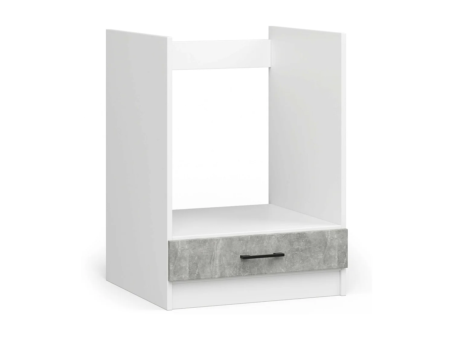 OLIWIA Staande Keukenkast 60cm Wit/Beton - 1 Deur, Mat Afwerking, Zelfmontage