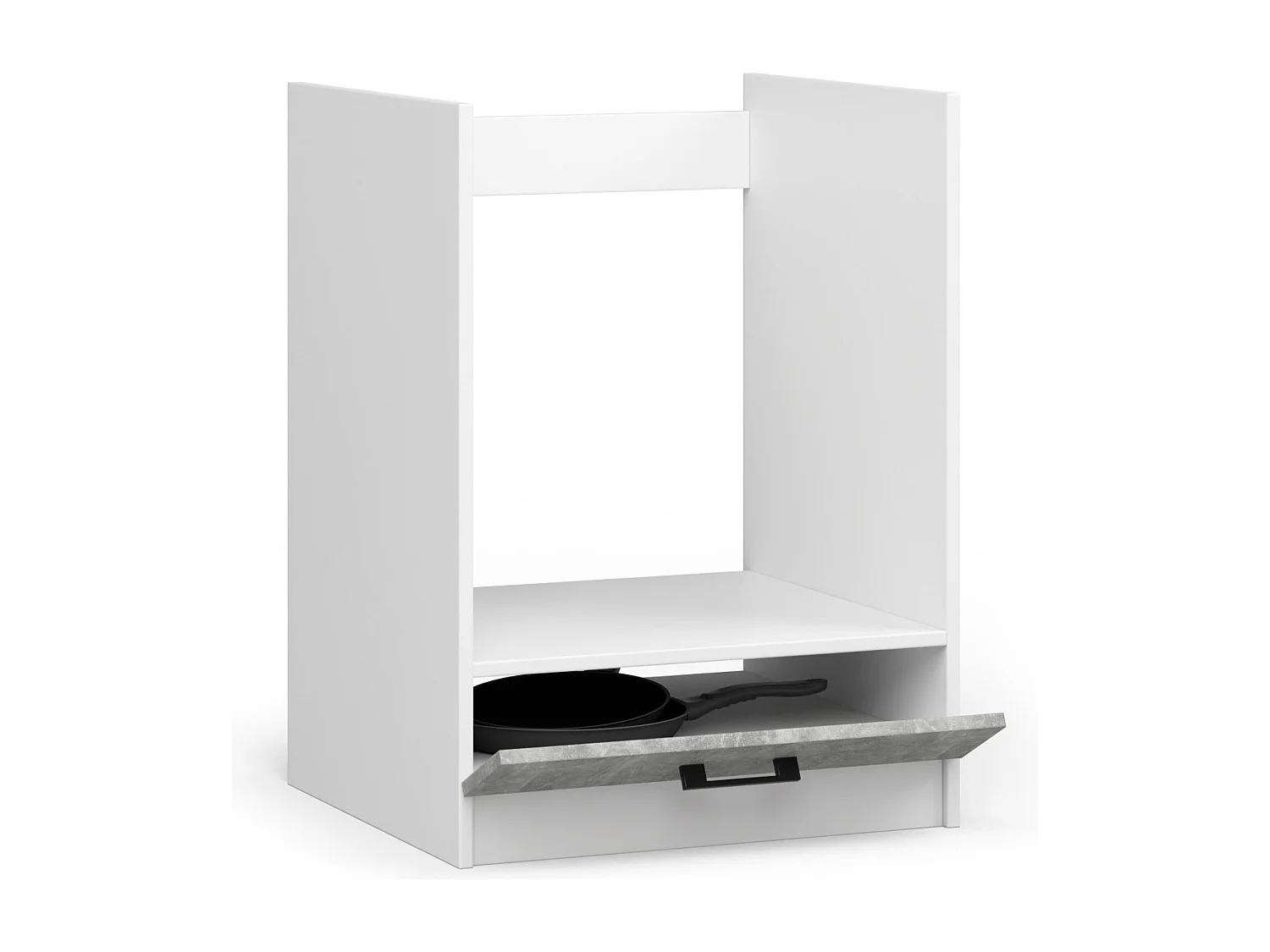 Szafka kuchenna pod AKORD piekarnik S60 system OLIWIA Biała 60 cm 1 drzwi kolor Beton mat 1 półka 60x55x82 cm