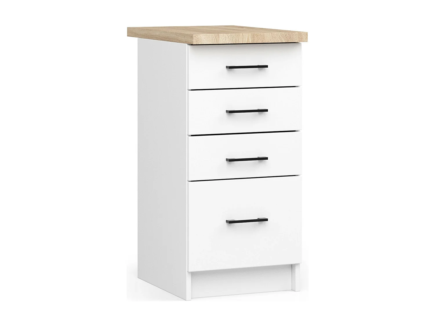 Keukenkast modulaire OLIWIA S40 met Verkblad / Onderkast met 4 Lades / AKORD Furniture Factory / Wit / 40 x 85 x 46 cm