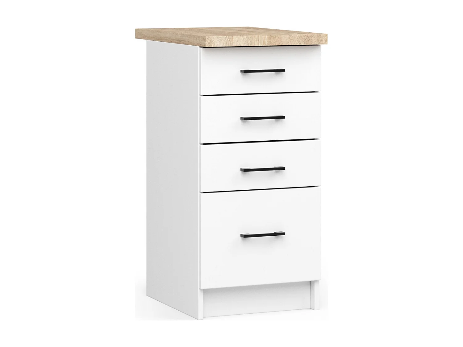 Armoires de cuisine basse AKORD S40 OLIWIA Blanc 40 cm 4 tiroirs façade Blanche 40x46x85 cm