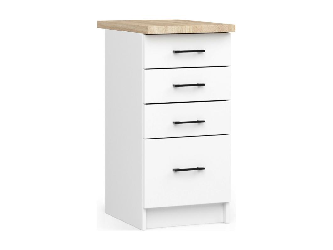 Mobile cucina modulare con piano di lavoro AKORD OLIWIA Bianco 40 cm 4 cassetti 40x46x85 cm