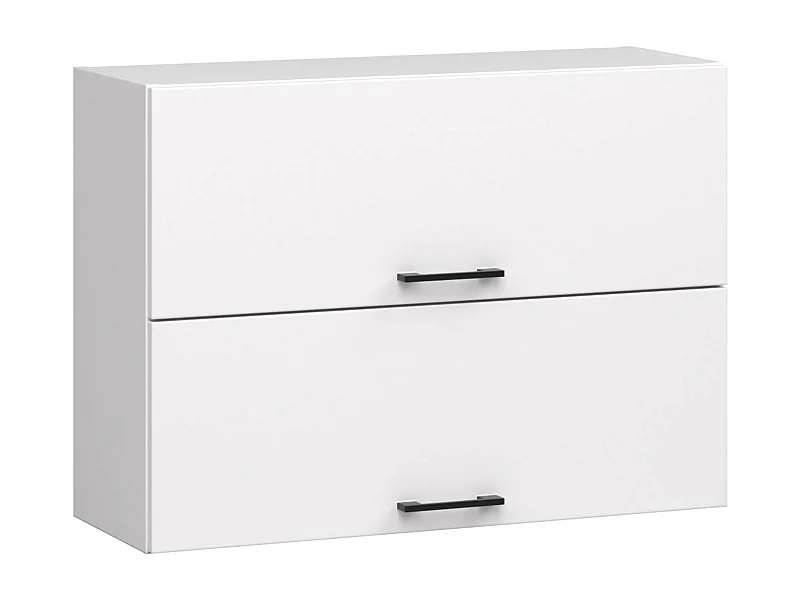 OLIWIA Hangende Keukenkast W80 H58 Wit - 80x58x30cm Mat Afwerking, 2 Deuren, ABS Randen, Zelfmontage - Moderne Witte Keukenkast voor Opbergruimte
