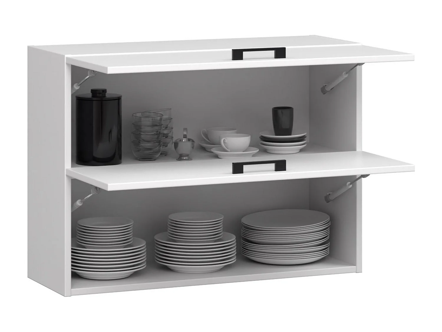 Armoires de cuisine haute AKORD W80 OLIWIA G2 Blanc 80 cm 2 portes façade Blanche 2 étagères 80x30x58 cm