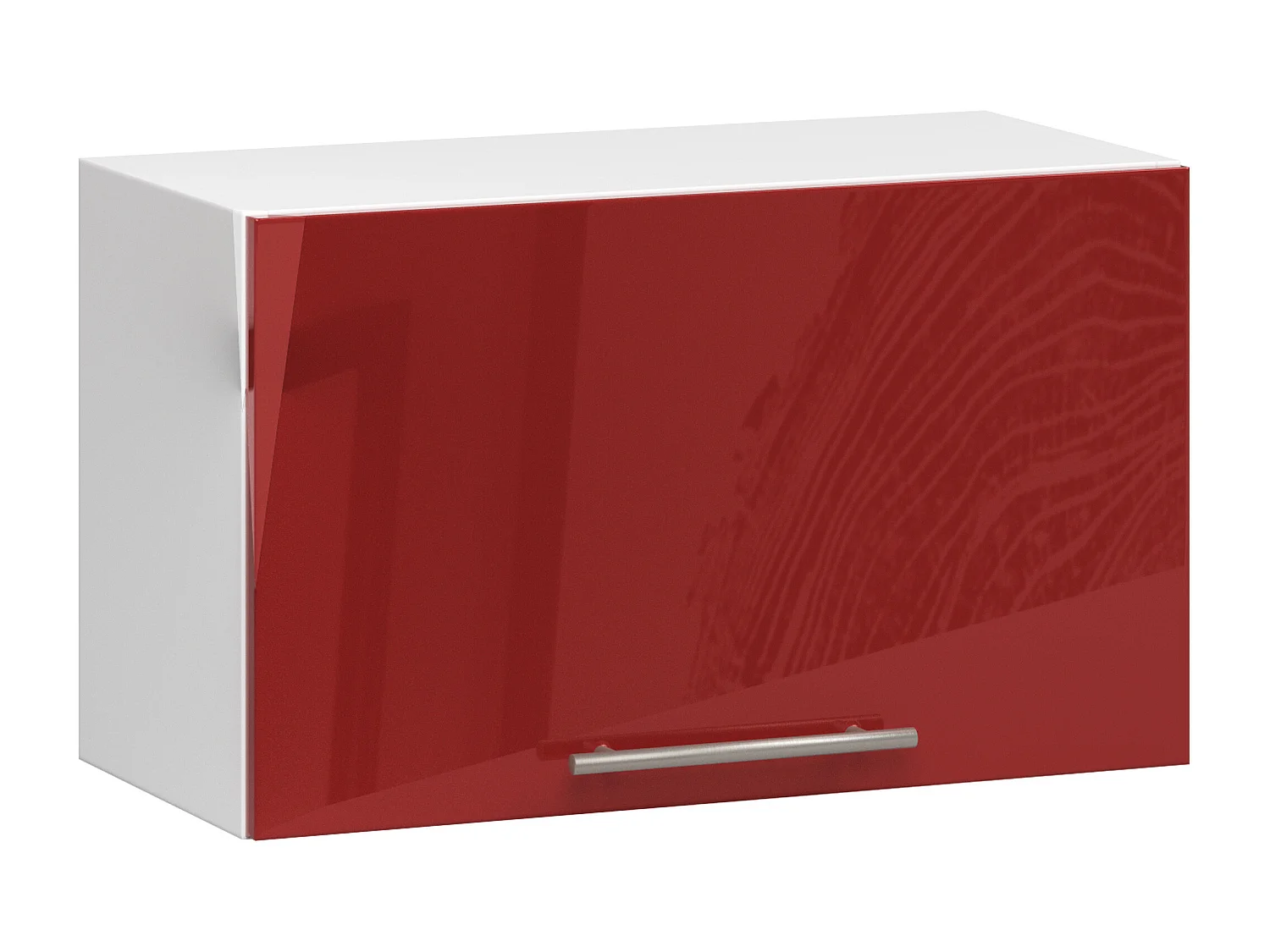 Meuble de cuisine haut AKORD W60 OLIWIA modulable Blanc 60 cm 1 porte couleur Rouge Brillant 1 étagère 60x30x29 cm