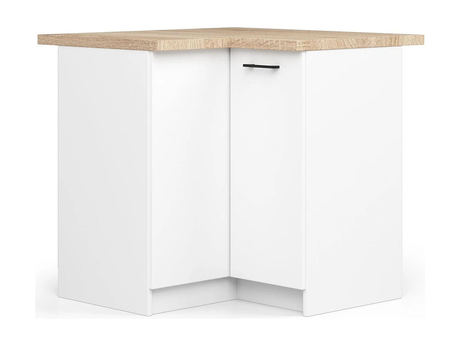 Armoires de cuisine basse AKORD S90 d'angle OLIWIA Blanc 90 cm 2 portes façade Blanche 2 étagères 90x46x85 cm