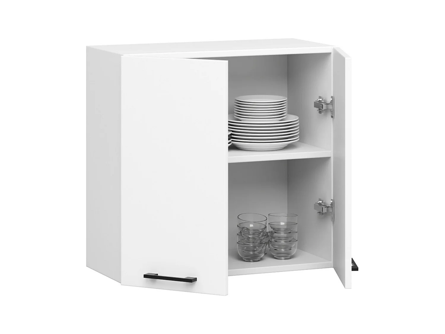 Armario colgante de cocina AKORD W60 OLIWIA Blanco 60 cm 2 puertas frente en color Blanco 2 estantes 60x30x58 cm