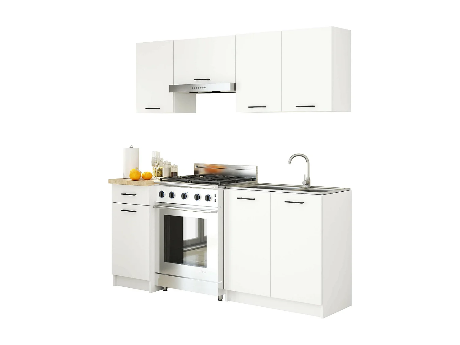 Armoires de cuisine haute AKORD W60 OLIWIA Blanc 60 cm 2 portes façade Blanche 2 étagères 60x30x58 cm
