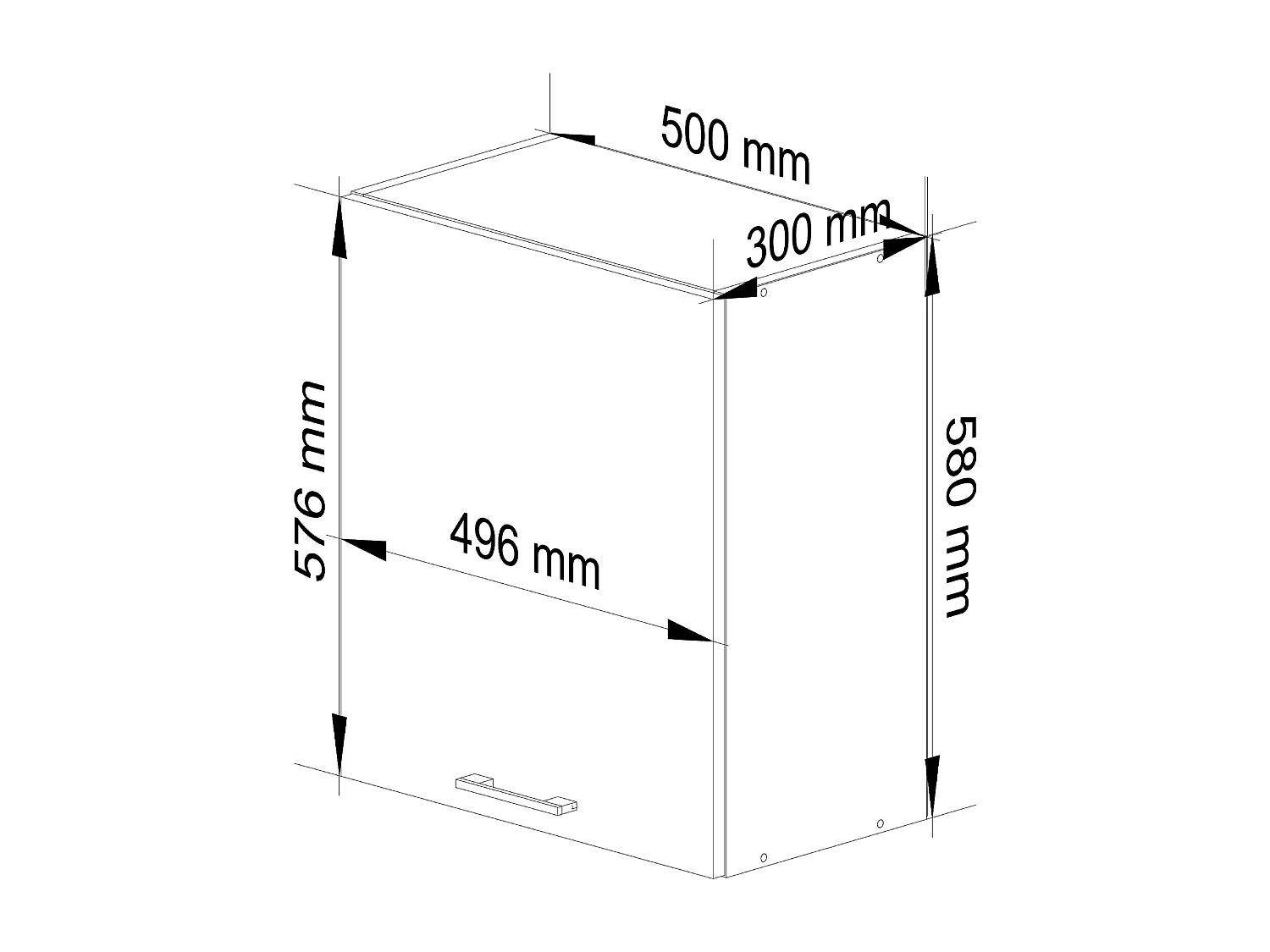 Keukenkast modulaire OLIWIA W50 H580 met 1 Deur / Hangkast / Bovenkast / AKORD Furniture Factory / Wit – Beton Grijs / 50 x 58 x 30 cm