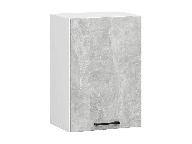 Keukenkast modulaire OLIWIA W50 H580 met 1 Deur / Hangkast / Bovenkast / AKORD Furniture Factory / Wit – Beton Grijs / 50 x 58 x 30 cm