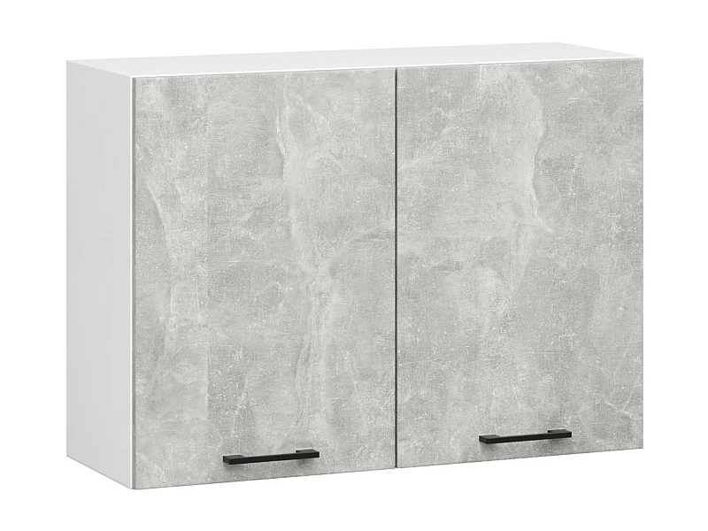 Armoires de cuisine haute AKORD W80 OLIWIA Blanc 80 cm 2 portes façade Béton 2 étagères 80x30x58 cm