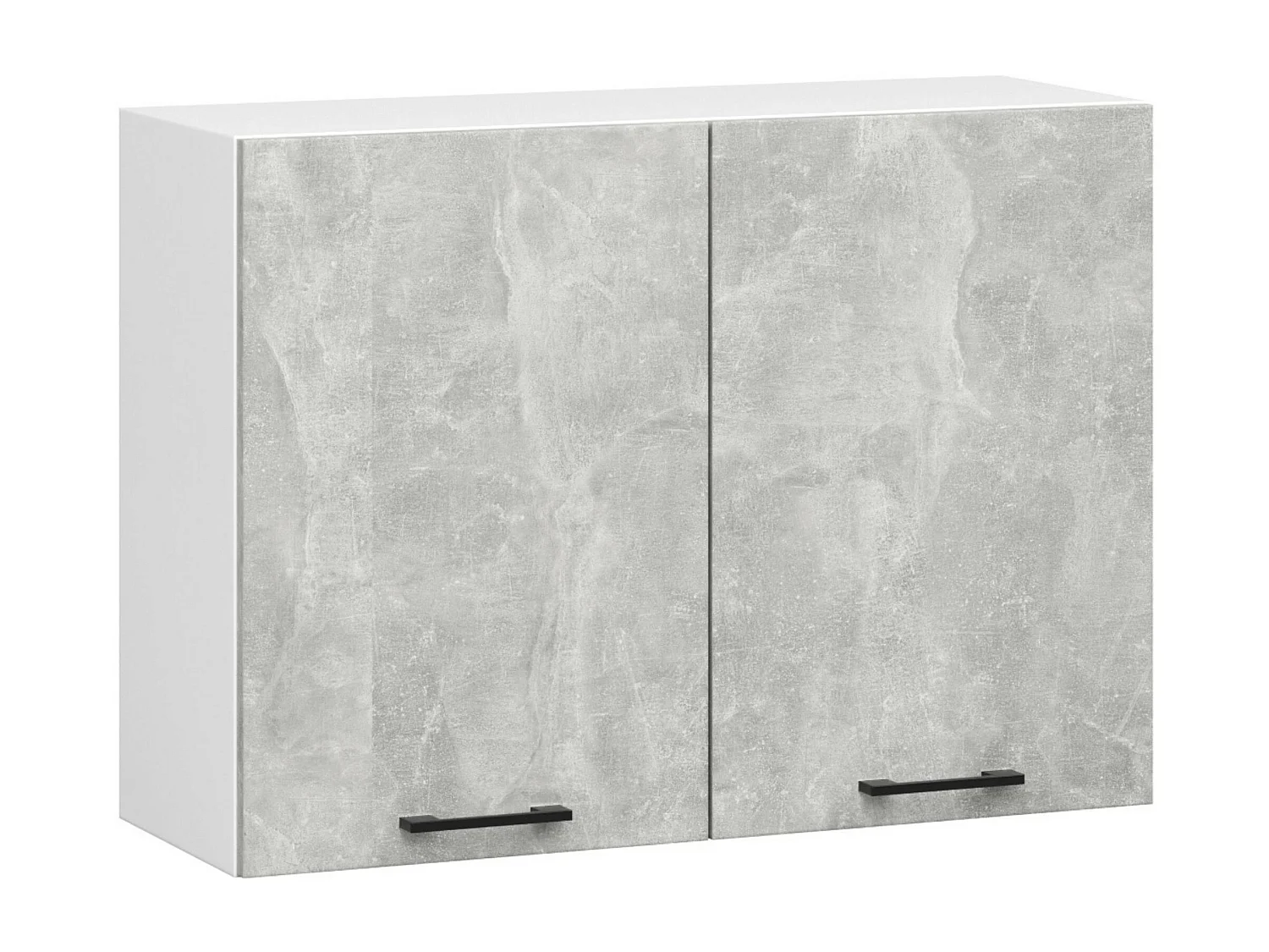 Armoires de cuisine haute AKORD W80 OLIWIA Blanc 80 cm 2 portes façade Béton 2 étagères 80x30x58 cm