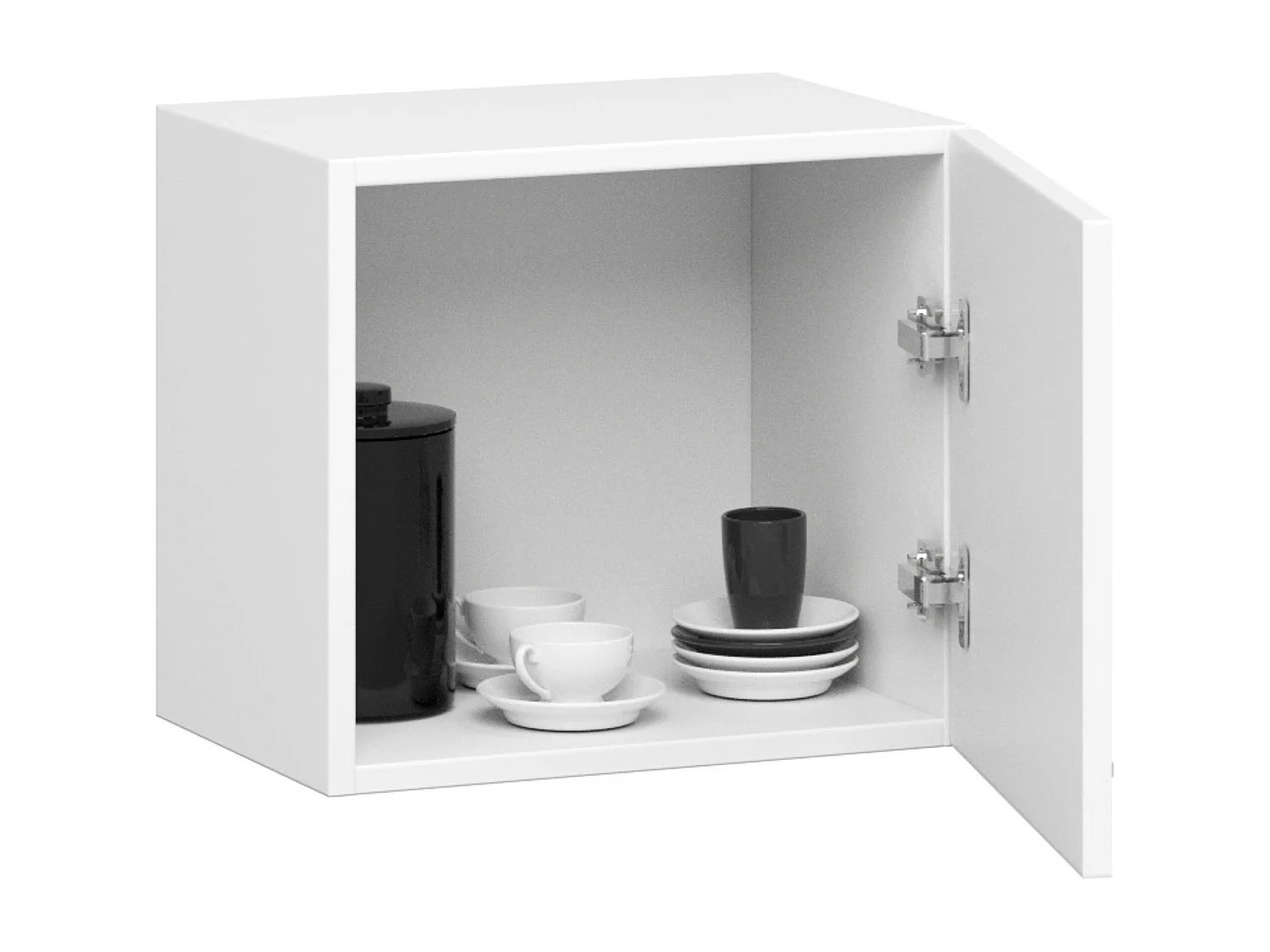 Oliwia Witte Hangkast W40OK - 1-Deur Mat Wandkast, 40x29x30 cm, ABS Afwerking, Laminaat, Zelfmontage