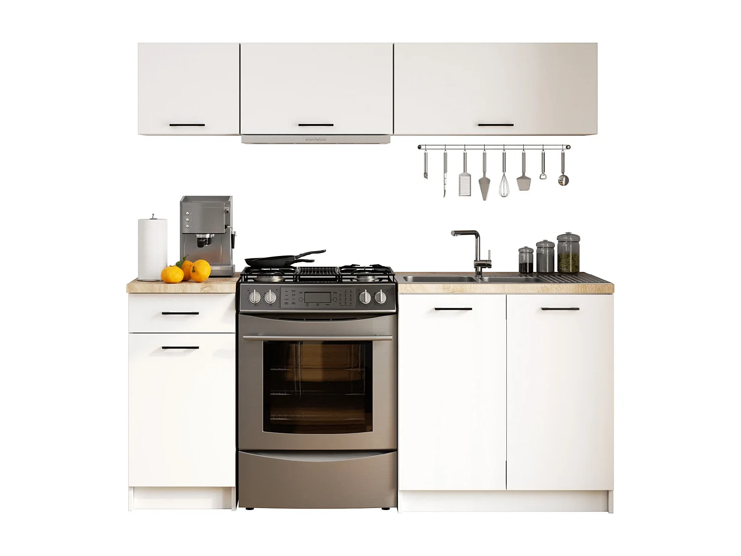 Armoires de cuisine haute AKORD W40 hotte OLIWIA Blanc 40 cm 1 porte couleur Blanc 1 étagère 40x30x29 cm
