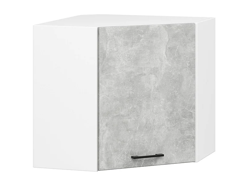 Armoires de cuisine AKORD d'angle haute W60 OLIWIA Blanc 60 cm 1 porte façade Béton 2 étagères 60x30x58 cm
