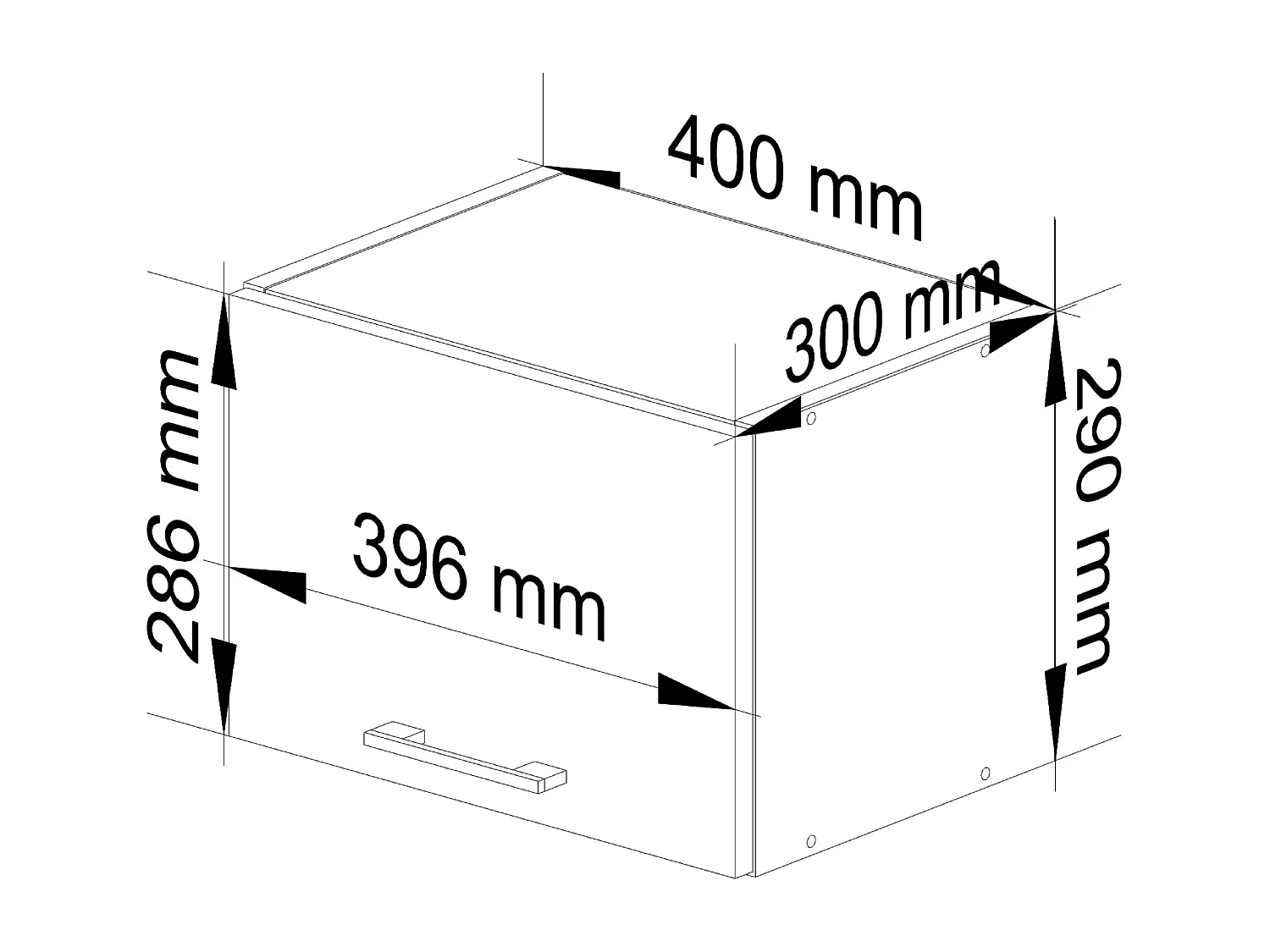 OLIWIA Hangende Kast W40 G1 - 40x29x30 cm - Mat Wit - Zelfmontage