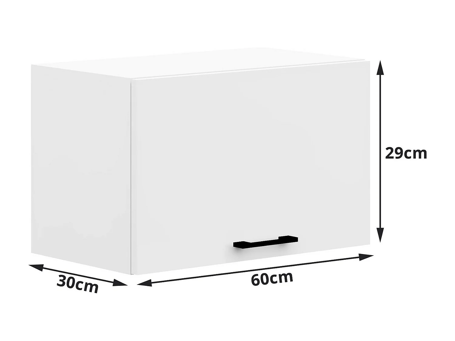 Oliwia W60OK Keukenkast - Hangend Wit Mat - Enkel Deur - 60x29x30 cm