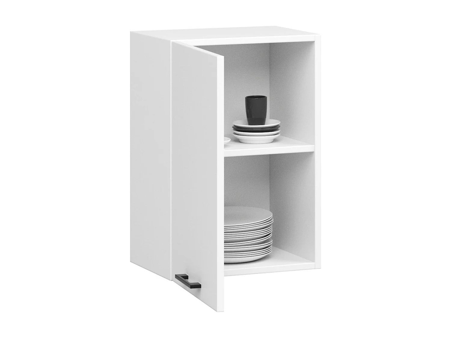 Armoires de cuisine haute AKORD W50 OLIWIA Blanc 50 cm 1 porte façade Blanche 2 étagères 50x30x58 cm