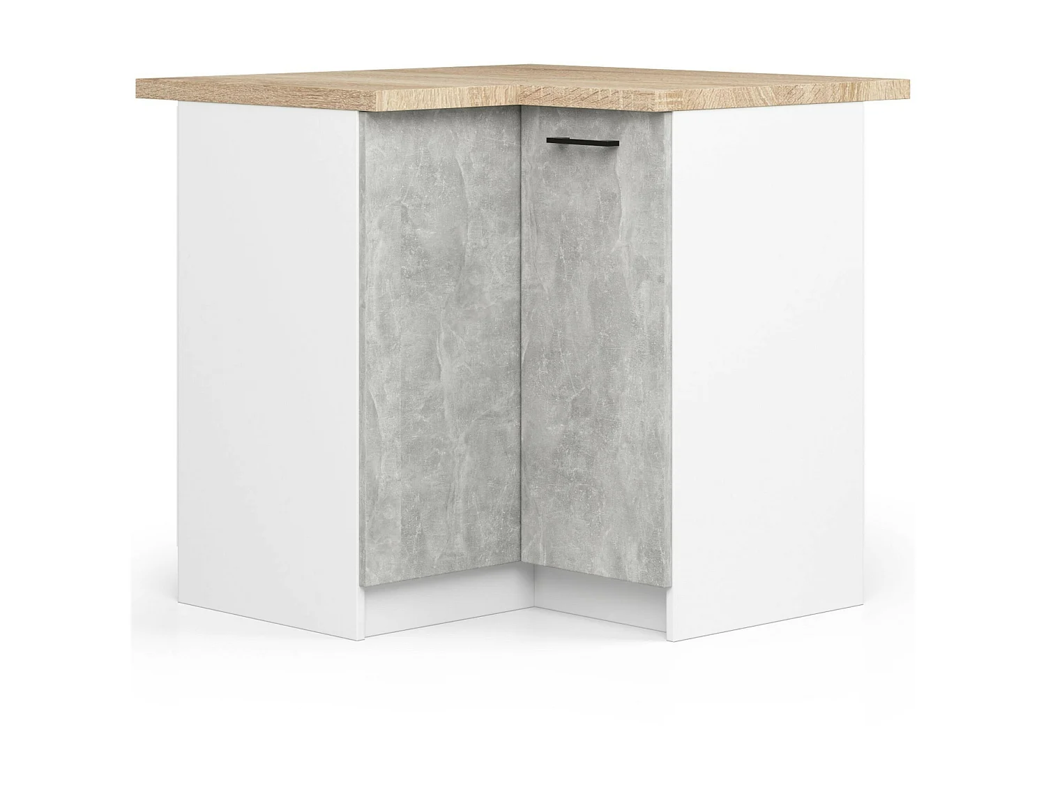 Hoek Keukenkast modulaire OLIWIA S90/90 / Onderkast / AKORD Furniture Factory / Wit – Beton Grijs / 90 x 85 x 46 cm