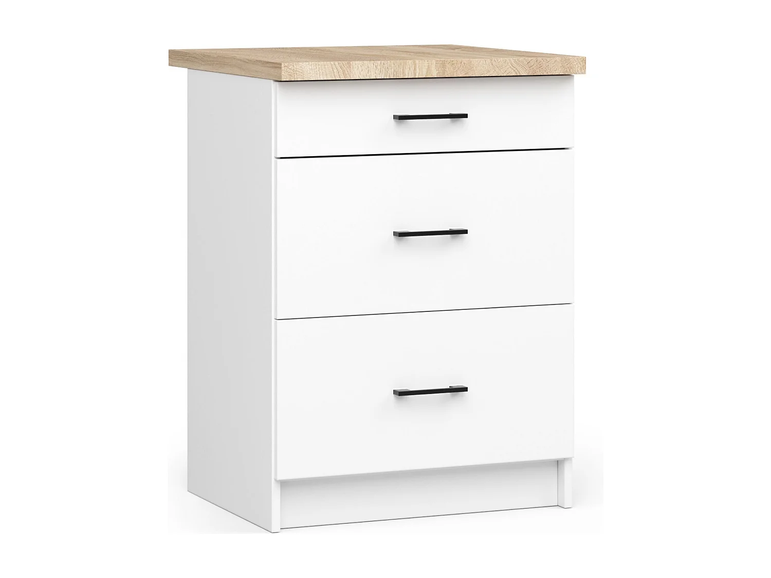 Armoires de cuisine basse AKORD S60 OLIWIA Blanc 60 cm 3 tiroirs façade Blanche 60x46x85 cm